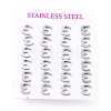 Tarnish Resistant 304 Stainless Steel Greek Alphabet Stud Earrings STAS-D007-07P-12-3