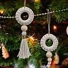 Handmade Cotton Woven Christmas Wreath Macrame Pendant Decorations PW-WGD54F2-01-3