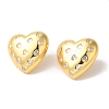 Rack Plating Brass Micro Pave Clear Cubic Zirconia Stud Earrings EJEW-B062-20G-2