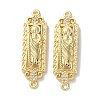 Rack Plating Brass Clear Cubic Zirconia Saint Connector Charms KK-C084-36C-G-1