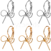 10 Pairs 2 Colors Bowknot Brass Leverback Earrings EJEW-SC0001-93-7