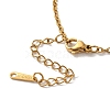 201 Stainless Steel Cable Chain Rectangle with Letter Pendant Necklaces NJEW-M070-01G-O-3