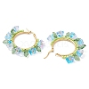 Glass Hoop Earrings EJEW-TA00589-5