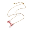 Glass Seed Beaded Bowknot Pendant Necklace NJEW-MZ00091-03-4