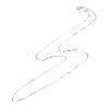 Rhodium Plated 925 Sterling Silver Cable Chain Necklaces NJEW-N0048-46-16-2