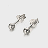 Simple S925 Sterling Silver Round Bead Stud Earrings for Daily Unisex Wear TL9413-6