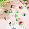 78Pcs 14 Styles Glass Pendants PALLOY-CA00003-3