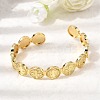 Religion Brass Open Cuff Bangles BJEW-K296-02A-G-2