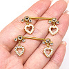 316L Surgical Stainless Steel Clear Cubic Zirconia Heart Nipple Nail Rings WG5DC82-01-2