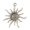 Tibetan Alloy Flower Pendant Cabochon Bezel Settings LS-PALLOY-A13079-AS-NR-1