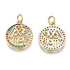 Brass Micro Pave Colorful Cubic Zirconia Pendants ZIRC-N039-189-NF-2
