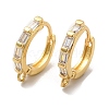 Rack Plating Brass Micro Pave Cubic Zirconia Hoop Earring Finding ZIRC-C002-04G-1