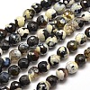Dyed Natural Agate Faceted Round Beads Strands X-G-E267-01-1