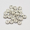 Rack Plating Rondelle Brass Grade A Rhinestone Spacer Beads RB-D301-09S-1