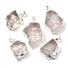 Raw Rough Natural Dyed Quartz Crystal Pendants G-G895-05S-01-1