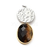 Faceted Natural Tiger Eye Pendants G-D473-01GP-02-1