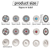 CHGCRAFT 15Pcs 15 Style 1-Hole Alloy Shank Buttons BUTT-CA0001-17-2