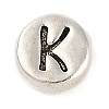 925 Sterling Silver Flat Round with Letter Beads LS-STER-G044-01AS-K-1