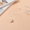 Natural Rose Quartz Geometry Pendant Necklace NJEW-JN04239-01-6