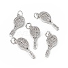 Brass Micro Pave Clear Cubic Zirconia Pendants KK-E068-VB142-4