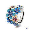 Floral Brass Enamel Finger Rings FS-WGF4391-01-5