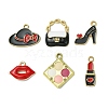 30Pcs 6 Styles Rack Plating Alloy Enamel Pendants ENAM-CJ0004-75-7