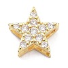 Brass Micro Pave Clear Cubic Zirconia Slide Charms ZIRC-P085-03G-1