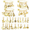 12Pcs 4 Styles Alloy Pendant Locking Stitch Markers HJEW-PH02471-1