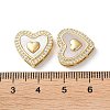 Brass Micro Pave Clear Cubic Zirconia Heart Multi-Strand Links KK-B083-14G-3