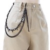 Punk Style Alloy with Aluminium Spiked Cone Double Layered Chain Belts for Pants FS-WGA3437-07-1