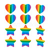 12Pcs 2 Style Plastic Stripe Pendants KY-YS0001-03-2