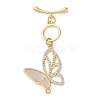 Brass Micro Pave Clear Cubic Zirconia Toggle Clasps KK-N254-86G-1