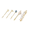 Conch/Starfish/Shell Shape Alloy Hair Bobby Pin Sets AJEW-A056-02C-3