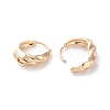 Rack Plating Twist Brass Hoop Earrings EJEW-S241-17G-2