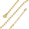 Rack Plating Brass Ball Chain Necklaces for Women NJEW-A035-03G-4