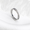 304 Stainless Steel Micro Pave Clear Cubic Zirconia Finger Rings for Women FS-WG1B662-06-1