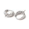 Rhodium Plated 925 Sterling Silver Hoop Earring Findings STER-P056-02P-2