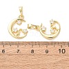Brass Micro Pave Clear Cubic Zirconia Pendants CU-E003-16G-E-3