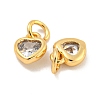 Brass Micro Pave Clear Cubic Zirconia Pendants KK-P275-33A-G-2