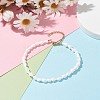 Natural Trumpet Shell Beaded Anklet for Women AJEW-AN00470-2