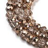 Faceted Rondelle Transparent Painted Glass Beads Strands DGLA-J001-C01-3