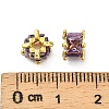 Brass Micro Pave Cubic Zirconia Beads KK-B142-03G-02-3