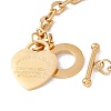 Heart with Word Above All Else Charm Bracelet with Cable Chains STAS-D184-10G-3