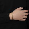 201 Stainless Steel Byzantine Chain Bracelets BJEW-R313-01G-3