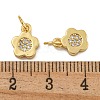 Rack Plating Brass Micro Pave Clear Cubic Zirconia Charms KK-U030-09G-3