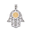 Two Tone 304 Stainless Steel Hamsa Hand/Hand of Fatima /Hand of Miriam with Virgin Mary Pendants X-STAS-L012-A02P-1