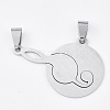 201 Stainless Steel Split Pendants STAS-T048-46-2