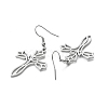 Tarnish Resistant 304 Stainless Steel Hollow Out Cross with Flower Dangle Earrings for Women EJEW-P222-02P-2