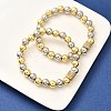 Brass Micro Pave Cubic Zirconia Beads Stretch Bracelets for Women Men BJEW-H201-01A-GP-3