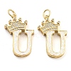 Brass Micro Pave Clear Cubic Zirconia Pendants KK-G498-01U-02-1